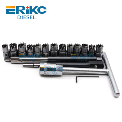 17PCS Fuel Injector Puller Removal Tool Auto Repair Tool Diesel Injector Seat Cutter Cleaner Set Vehicle Tools Kit for Universal Injector Cleaning