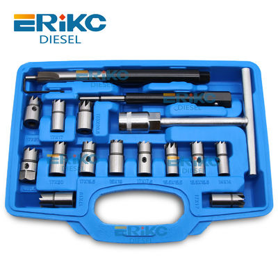 17PCS Fuel Injector Puller Removal Tool Auto Repair Tool Diesel Injector Seat Cutter Cleaner Set Vehicle Tools Kit for Universal Injector Cleaning
