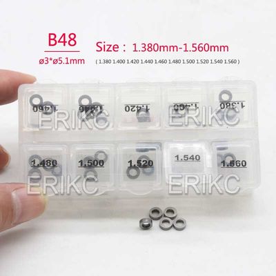 ERIKC CRIN Injector Shims Gasket Kit B48 Lift Spacer Shim Contains 50 Pieces Size 1.38mm-1.56mm for Bosch