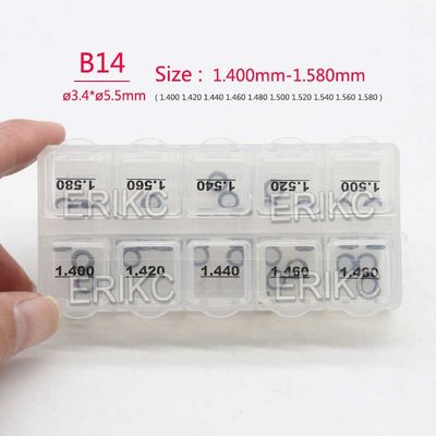 ERIKC B14 Diesel Fuel Injector Washers Diesel Engine Injector Shims 100 Piece Size 1.20mm-1.58mm For BOS