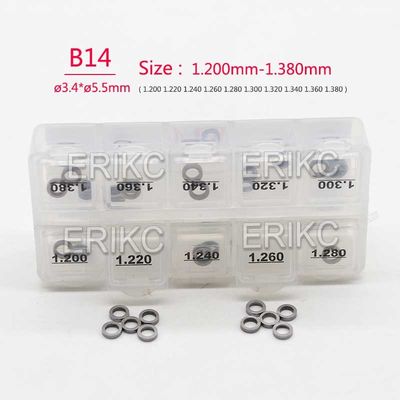 ERIKC B14 Diesel Fuel Injector Washers Diesel Engine Injector Shims 100 Piece Size 1.20mm-1.58mm for Bosch