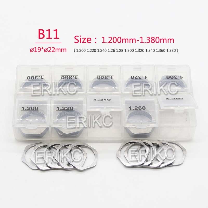 ERIKC B11 Common Rail Lift Adjusting Shim Injector Shims 50 Pieces Nozzle Adjusting Shim for Bosch